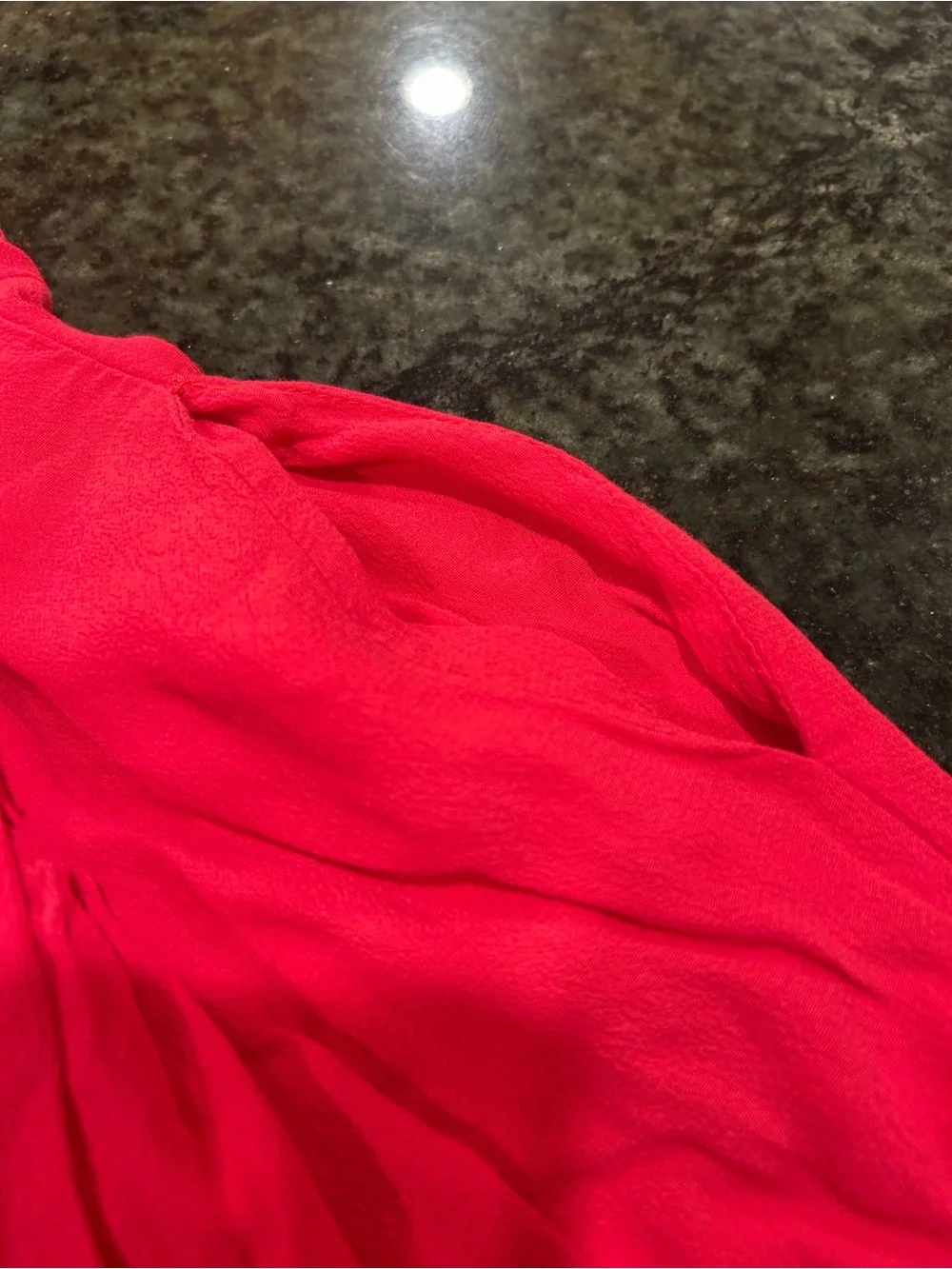 Free People Red Satin Button-Front Lace-Trim Jumpsuit